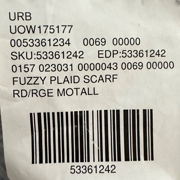 urban outfitters Fuzzy Plaid Scarf With Fringe Edges Blue & White Check Pattern - Picture 6 of 8